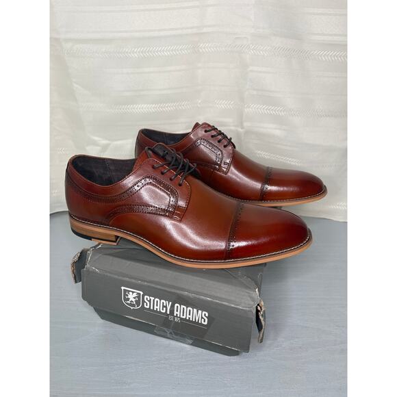 Stacy Adams Dickinson Cap Toe Oxford Cognac Mens Size 11M Dress Shoes main image 16